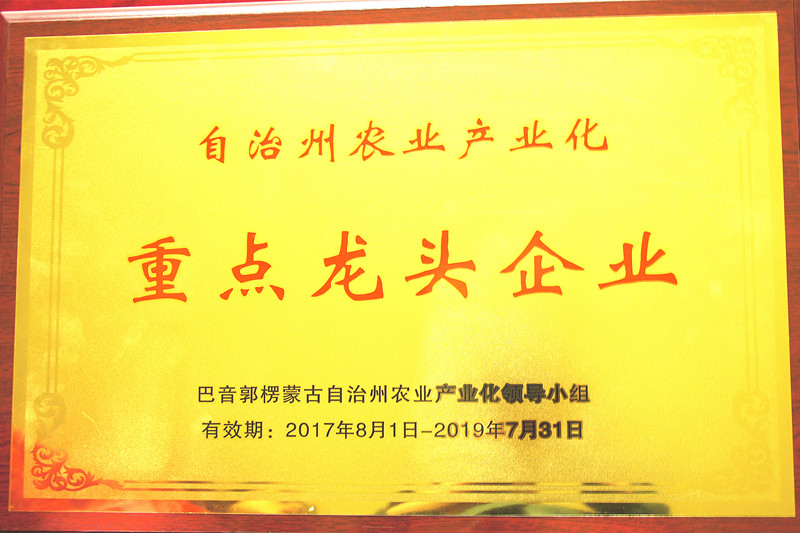 自治區農業産業化重點龍頭企業